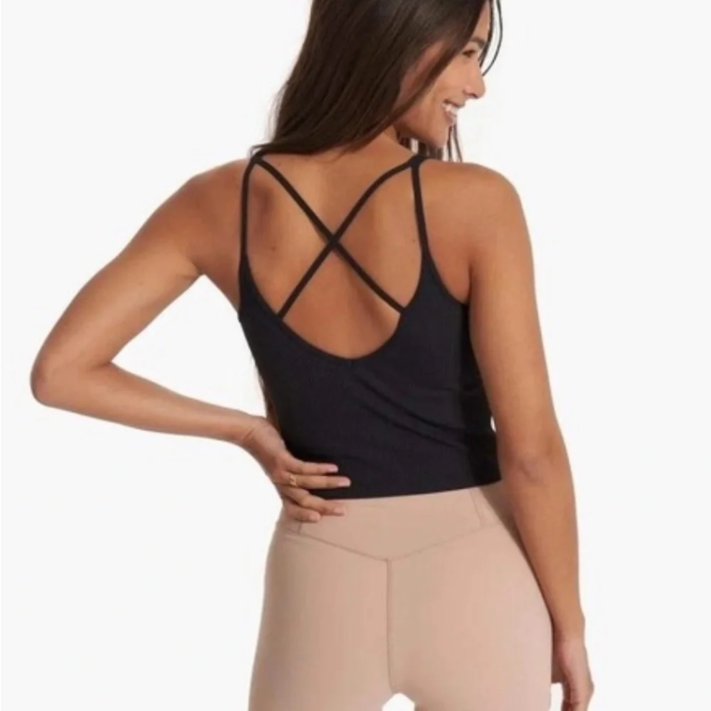 Vuori Black Strappy Back Tank Top - Picture 1 of 6
